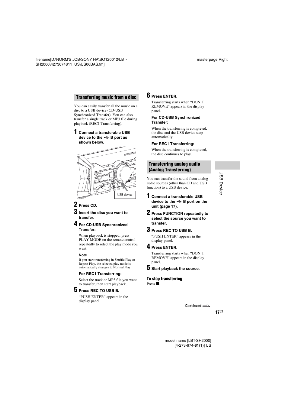 Sony LBT-SH2000 User Manual | Page 17 / 72