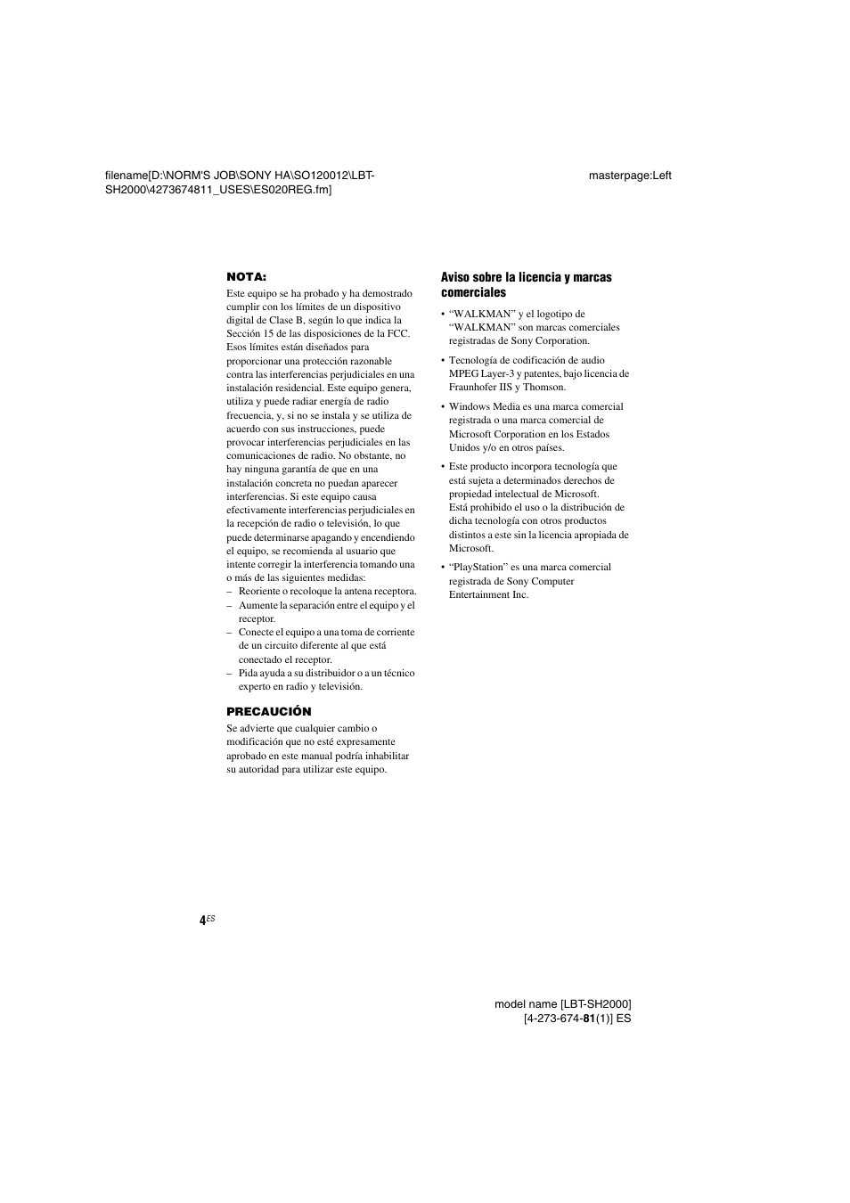 Sony LBT-SH2000 User Manual | Page 36 / 72