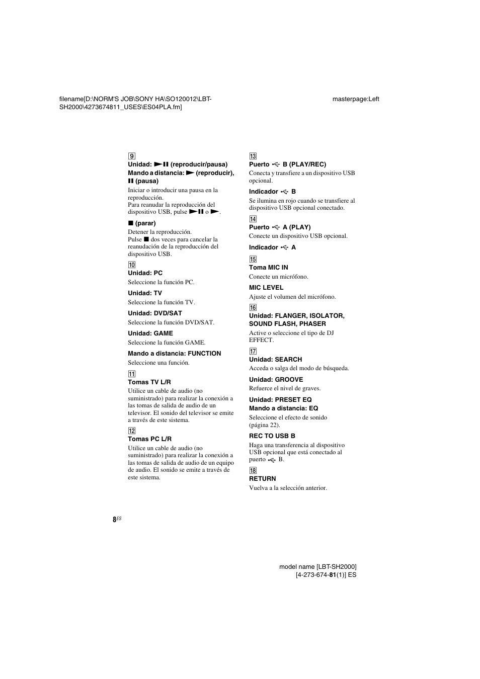 Sony LBT-SH2000 User Manual | Page 40 / 72