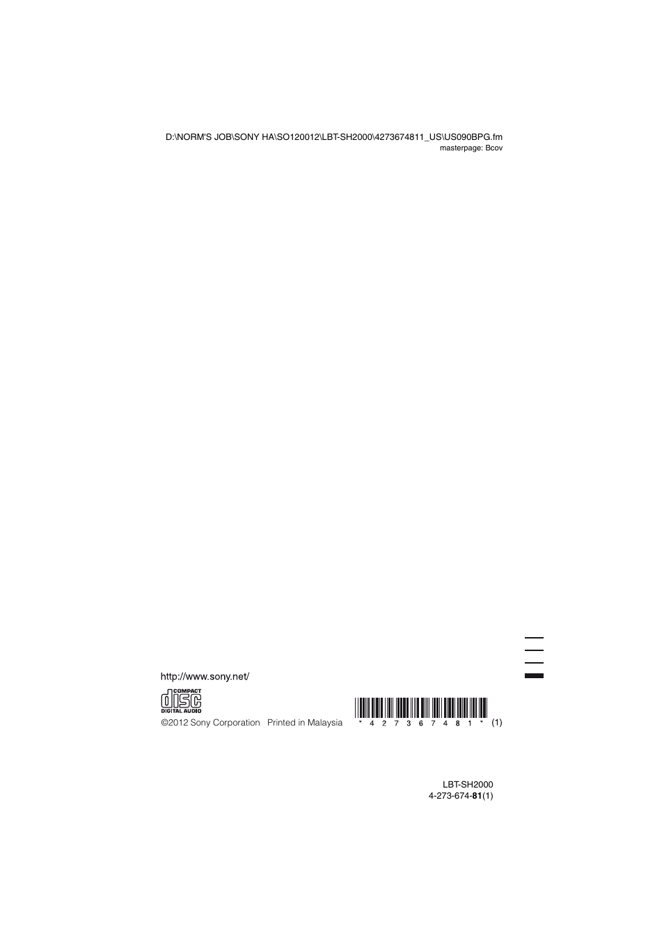 Sony LBT-SH2000 User Manual | Page 72 / 72