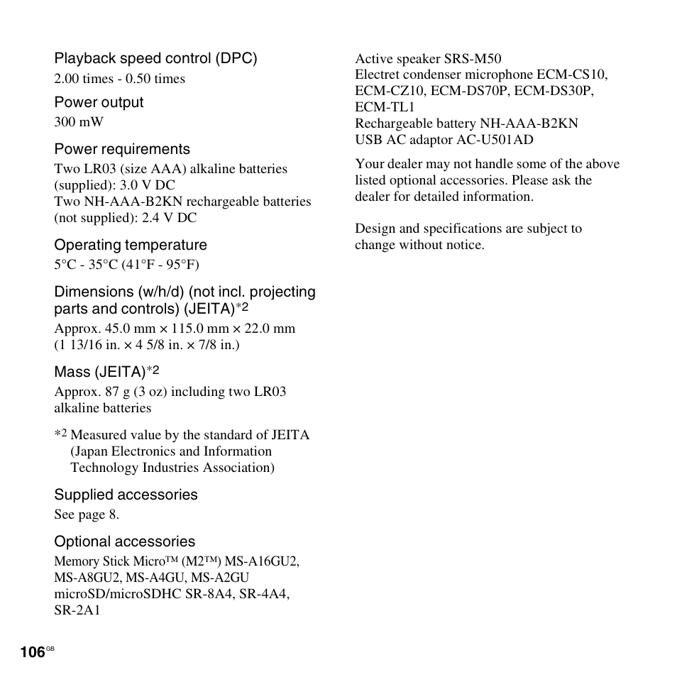 Sony ICD-AX412 User Manual | Page 106 / 131