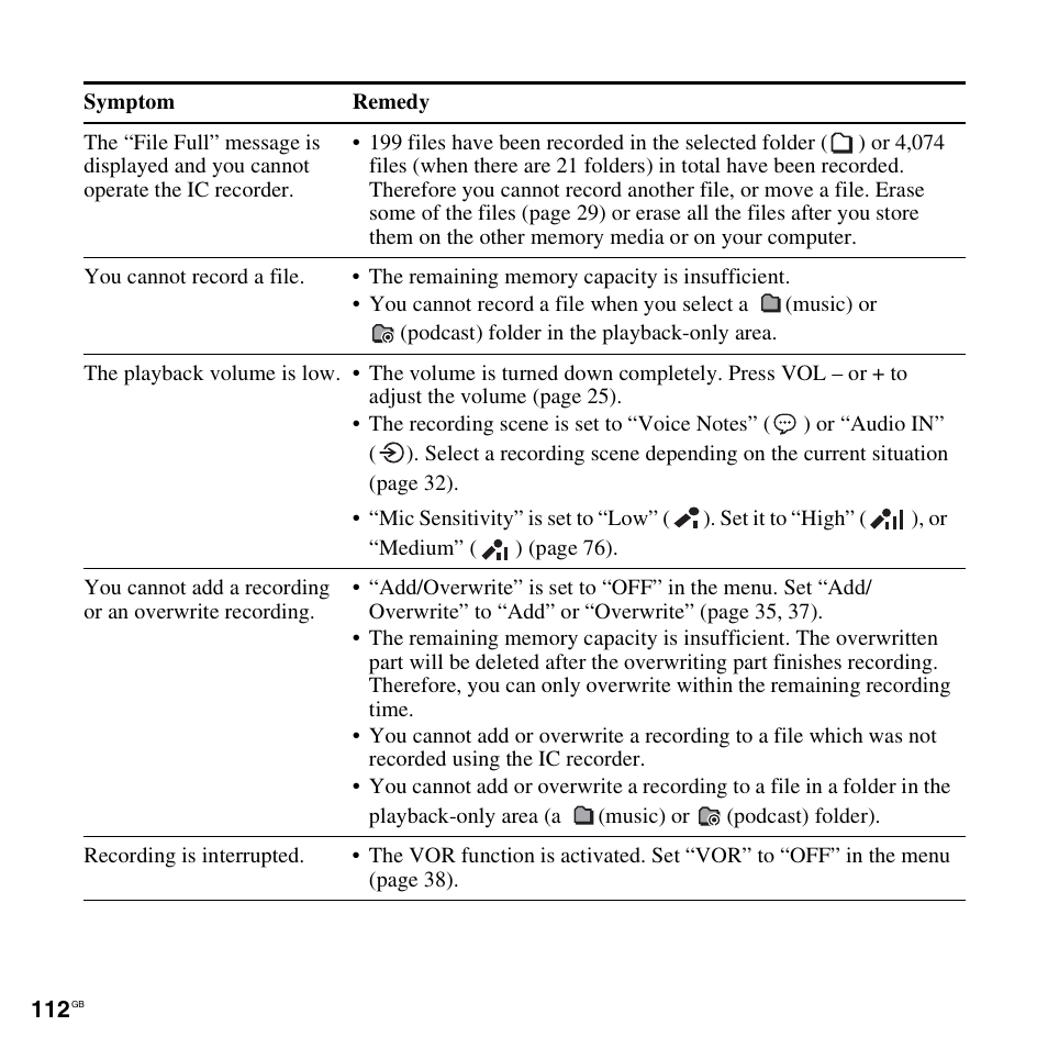 Sony ICD-AX412 User Manual | Page 112 / 131