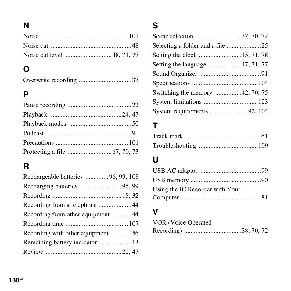 Sony ICD-AX412 User Manual | Page 130 / 131