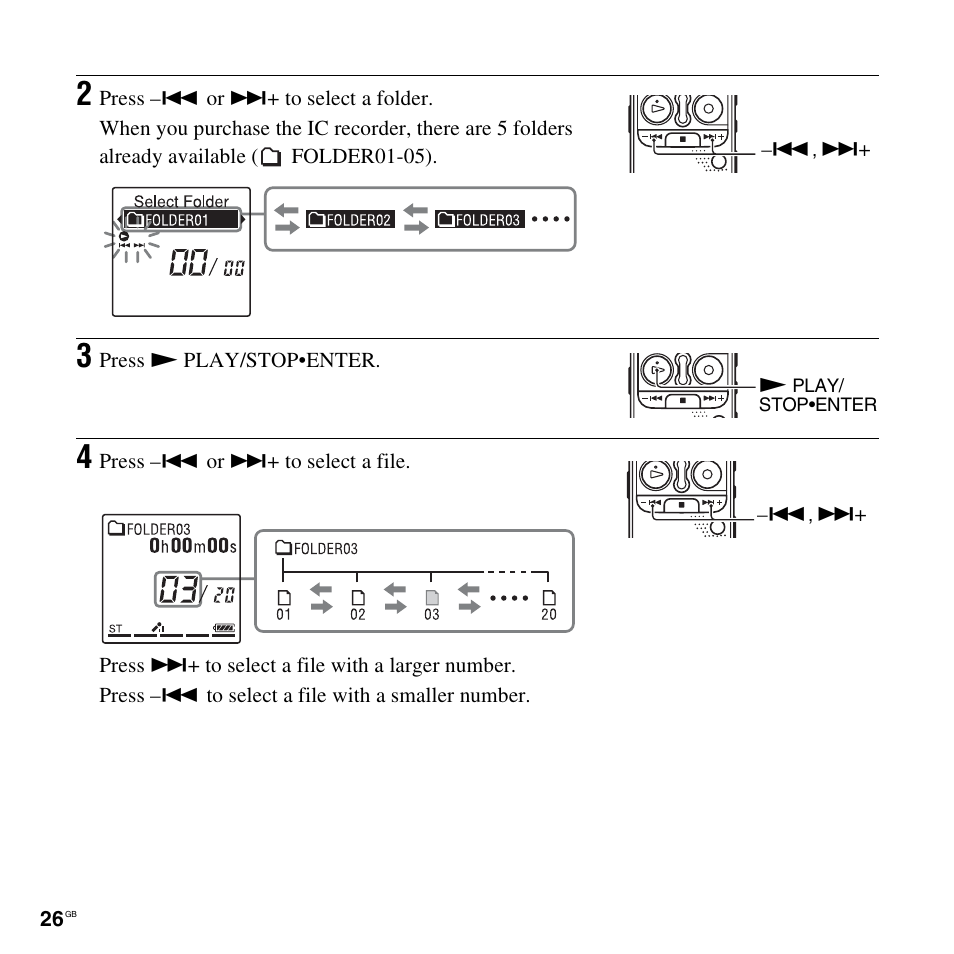 Sony ICD-AX412 User Manual | Page 26 / 131