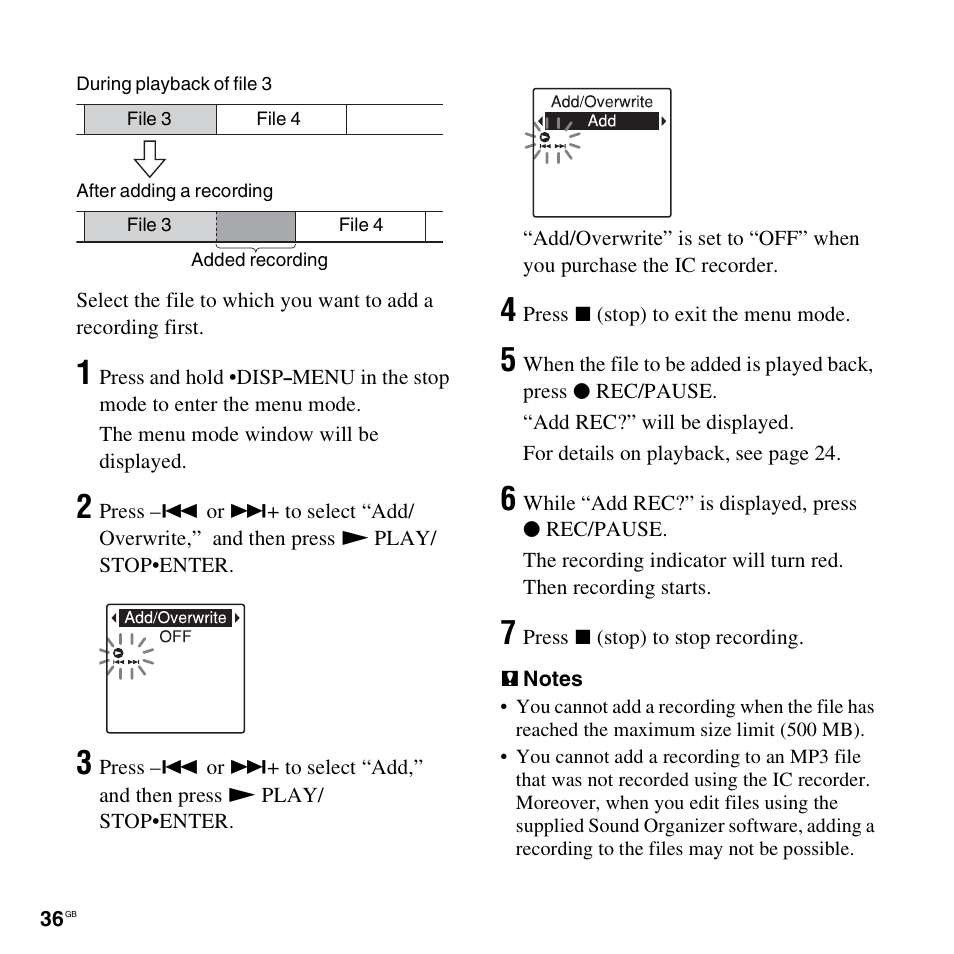 Sony ICD-AX412 User Manual | Page 36 / 131