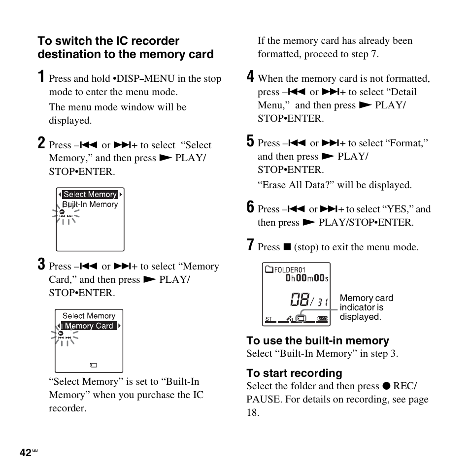 Sony ICD-AX412 User Manual | Page 42 / 131