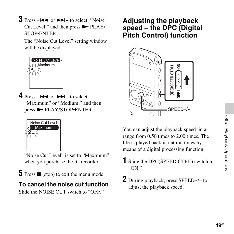 Sony ICD-AX412 User Manual | Page 49 / 131