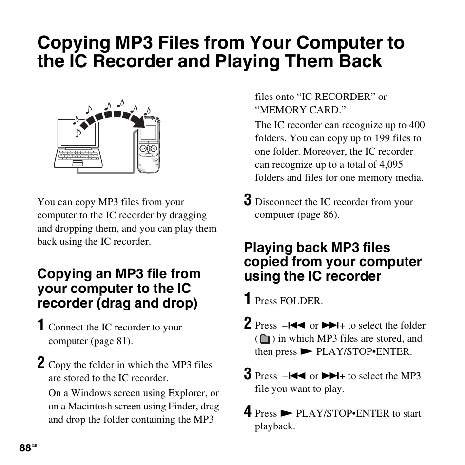 Sony ICD-AX412 User Manual | Page 88 / 131