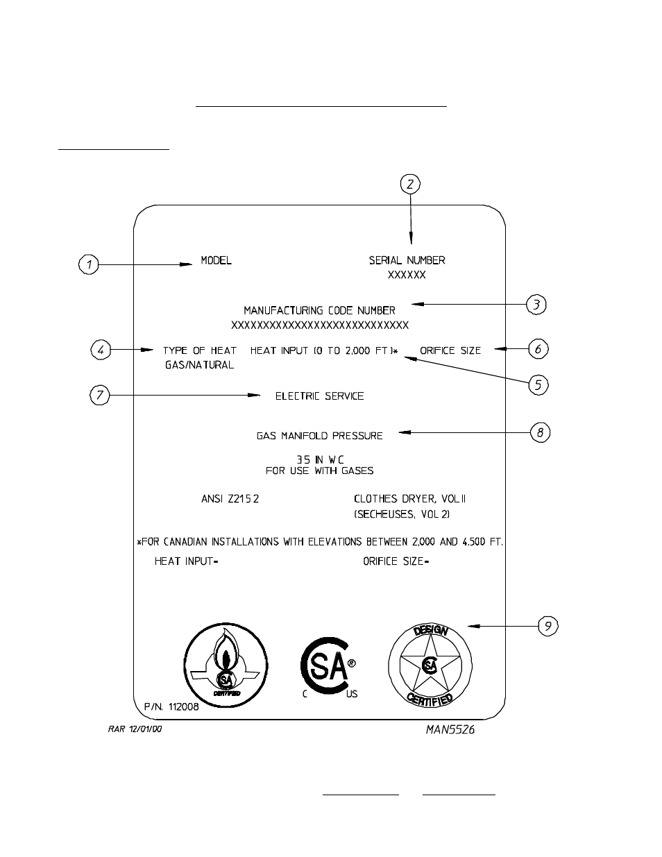 Data label information | American Dryer Corp. AD-81 II User Manual | Page 52 / 59