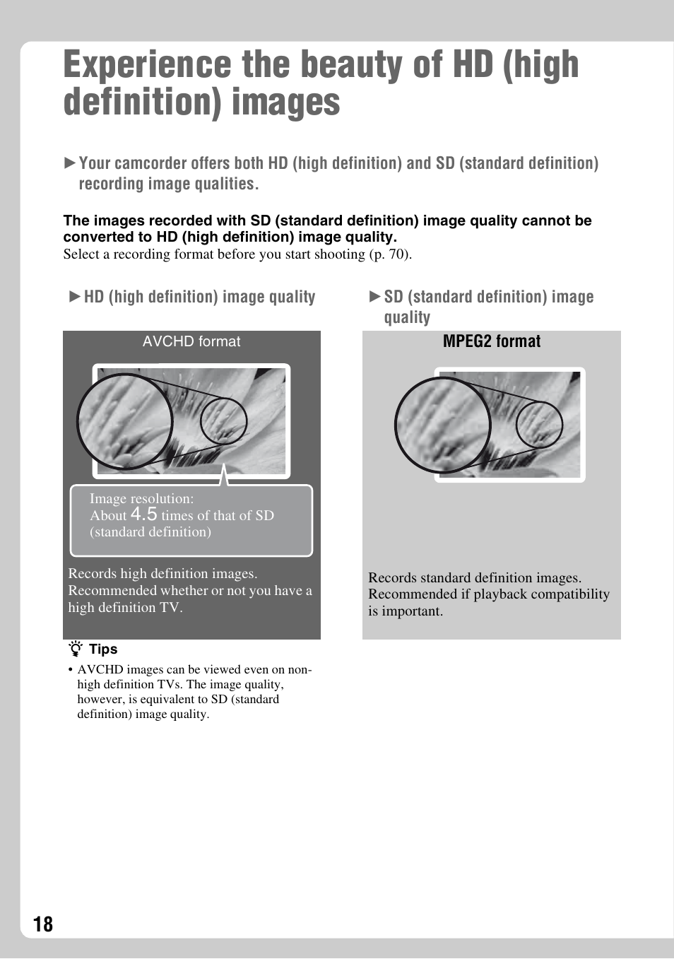 Sony HDR-SR1 User Manual | Page 18 / 139