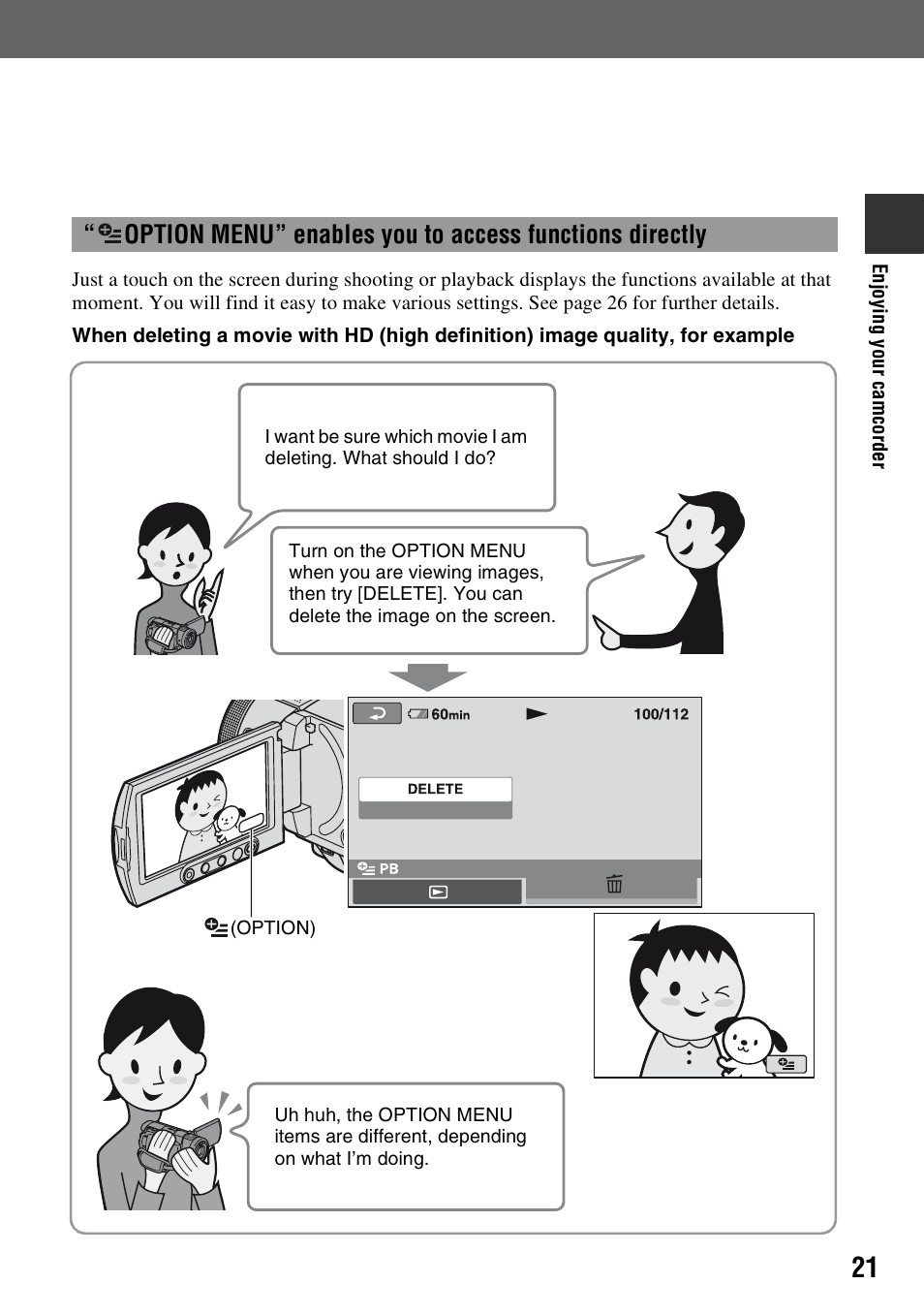 Sony HDR-SR1 User Manual | Page 21 / 139