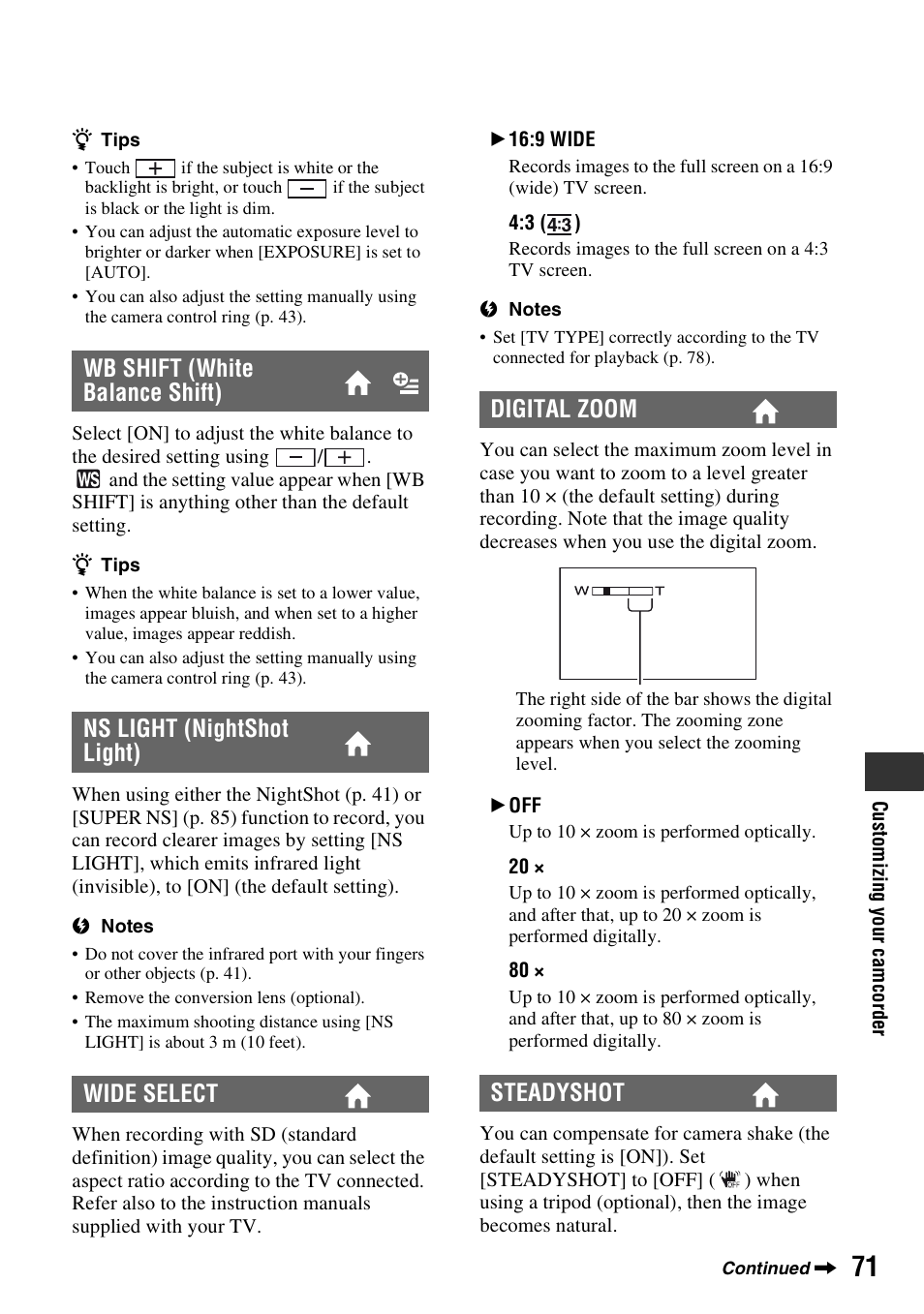 P. 71) | Sony HDR-SR1 User Manual | Page 71 / 139