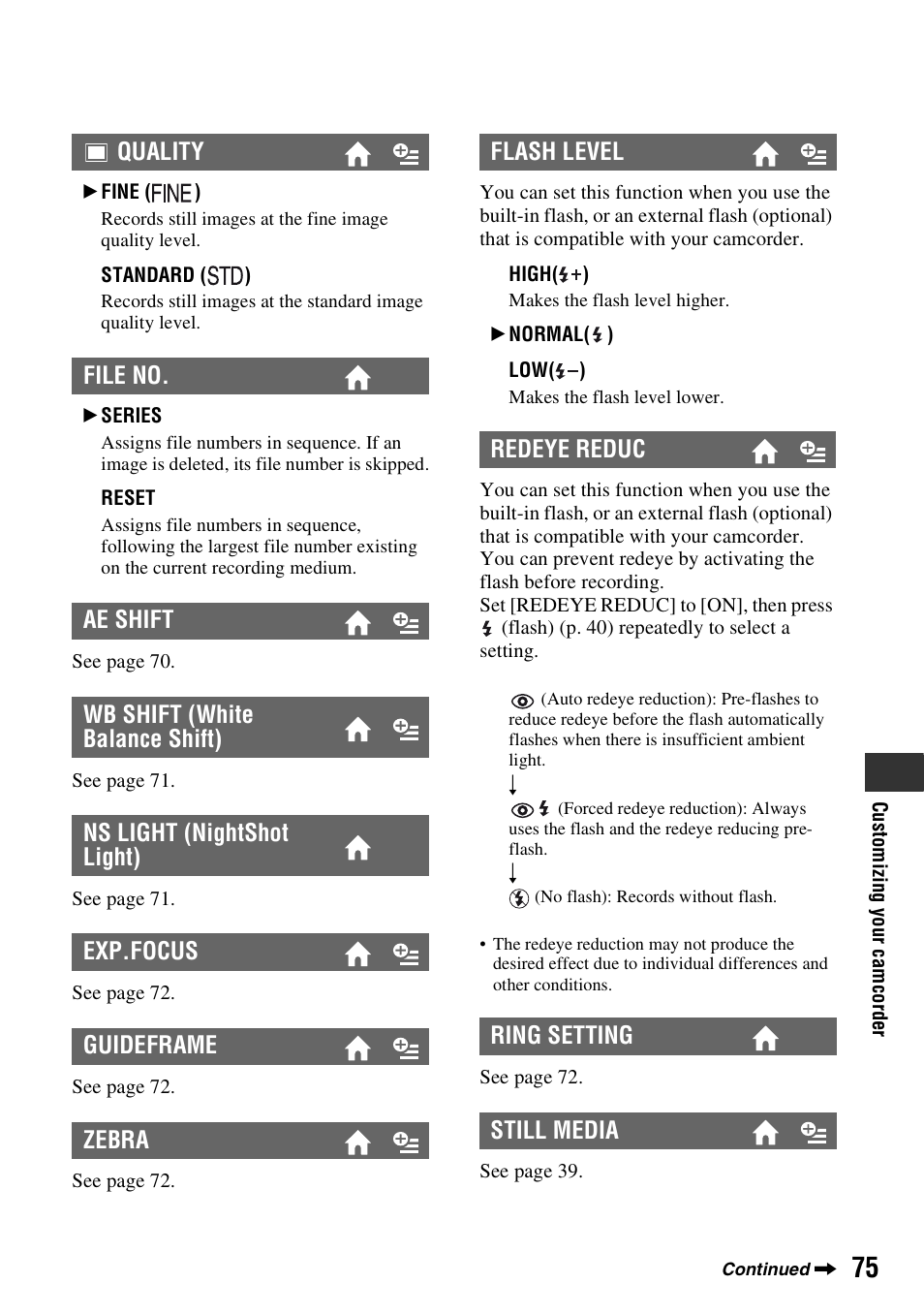 P. 75) | Sony HDR-SR1 User Manual | Page 75 / 139