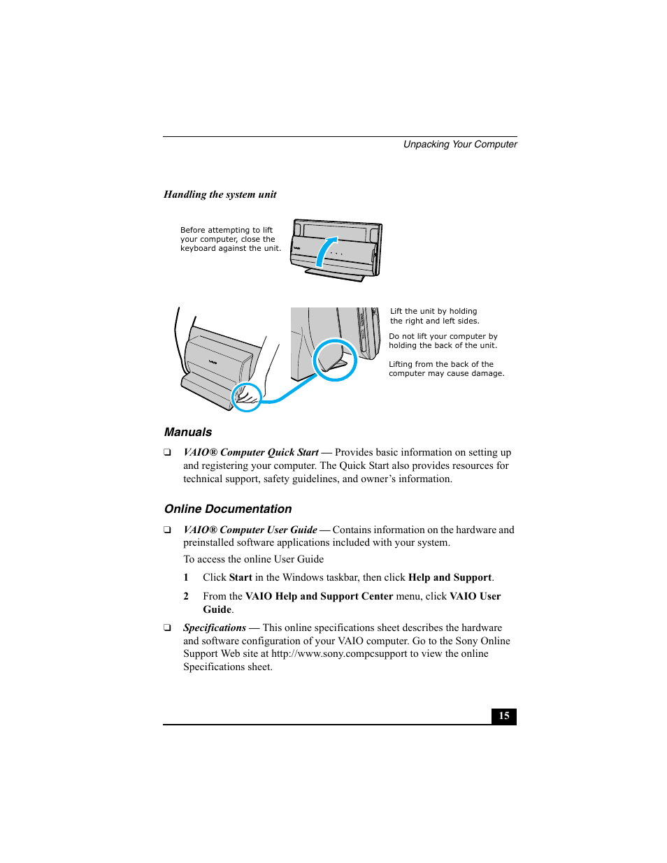 Sony PCV-W600G User Manual | Page 15 / 40