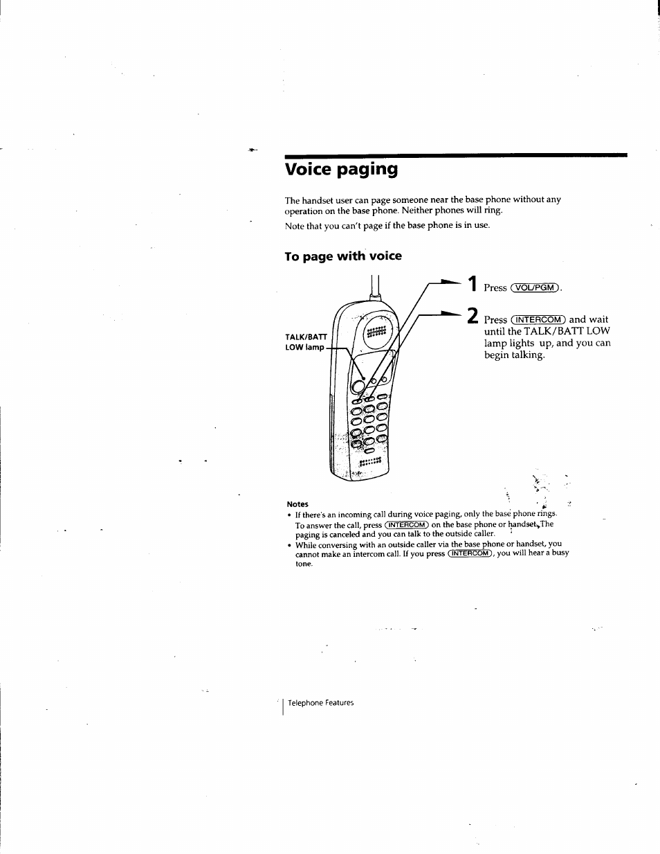 Voice paging | Sony SPP-SS955 User Manual | Page 22 / 61