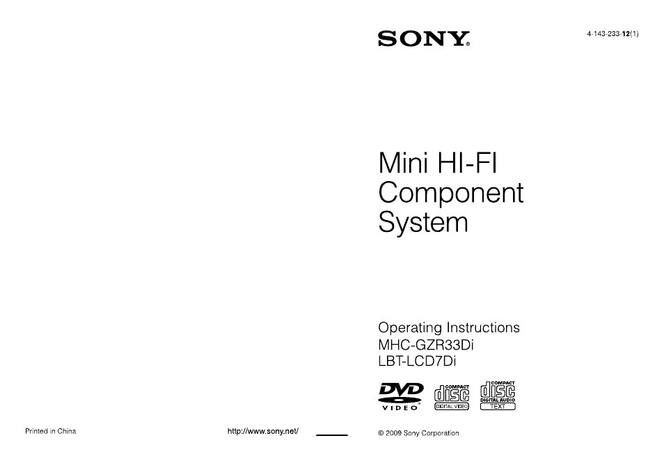 Sony LBT-LCD7Di User Manual | 147 pages