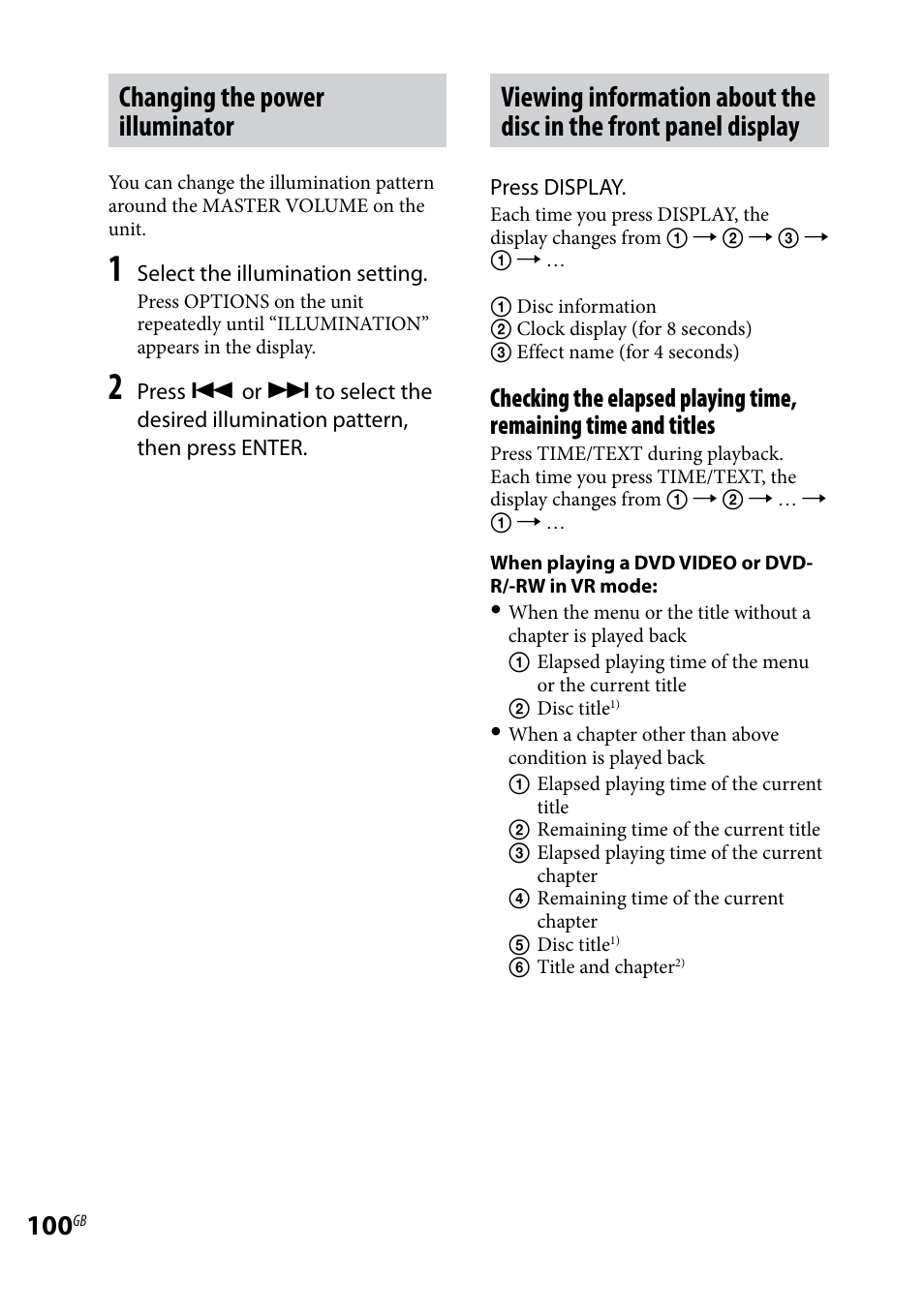 Changing the power illuminator | Sony LBT-LCD7Di User Manual | Page 100 / 147