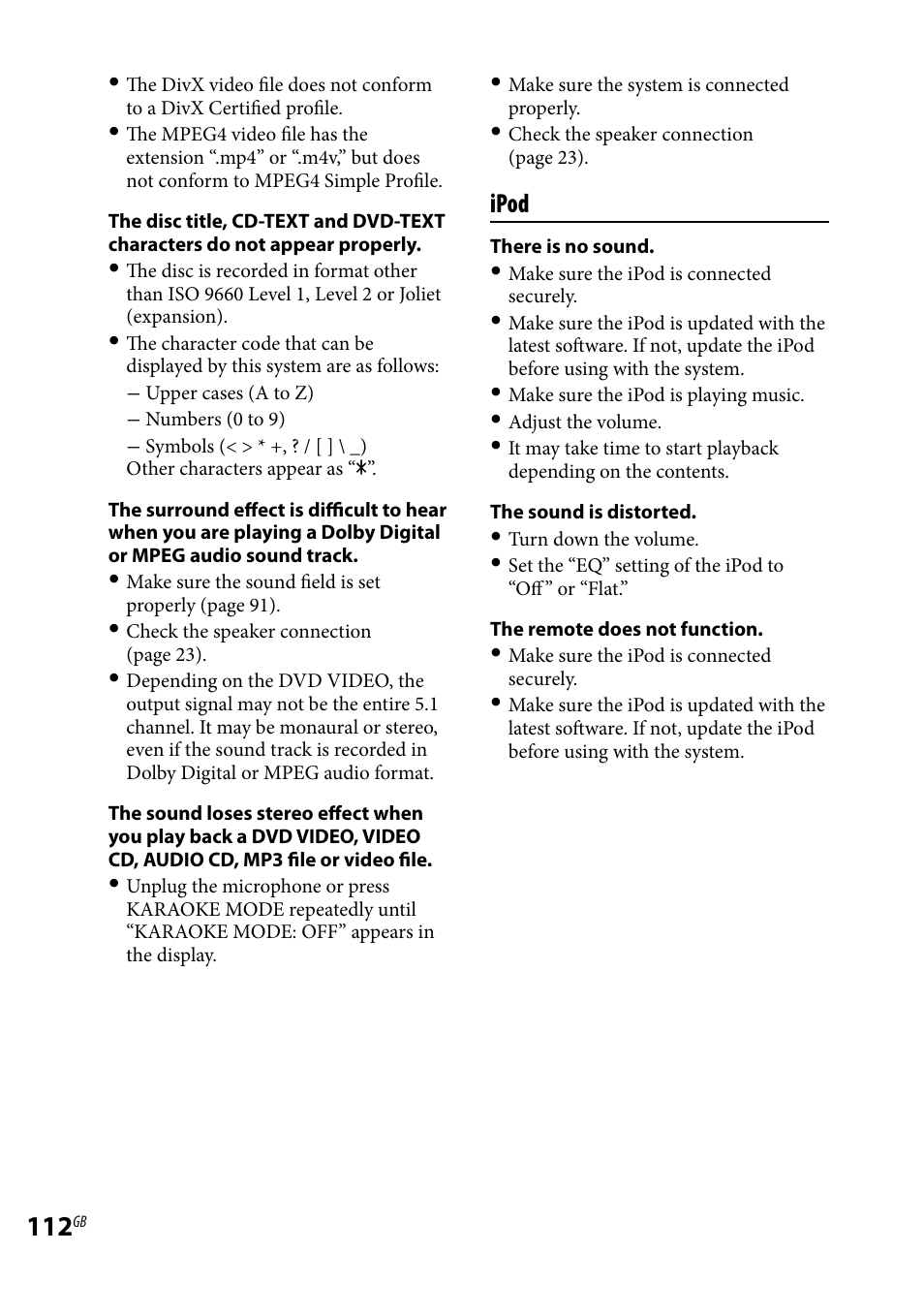 Ipod | Sony LBT-LCD7Di User Manual | Page 112 / 147