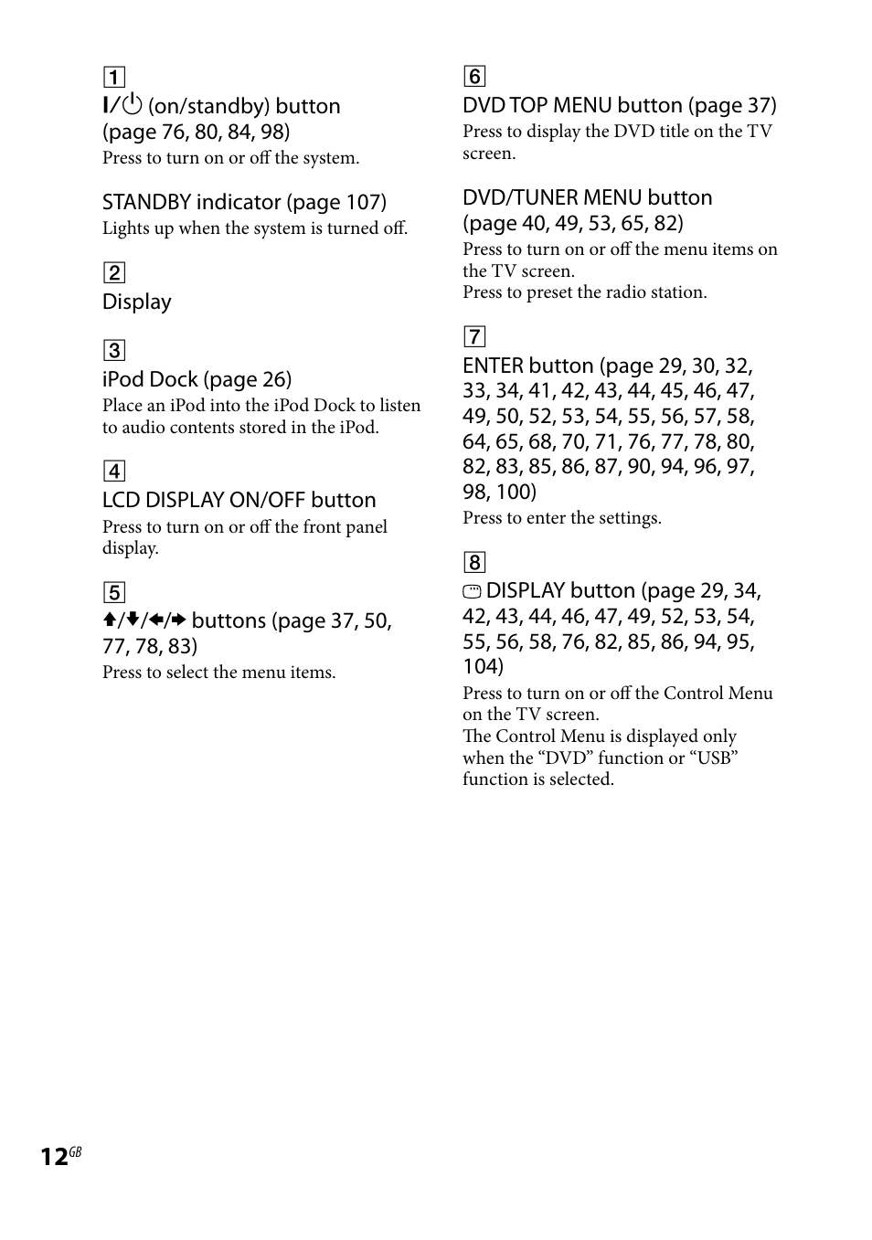 Sony LBT-LCD7Di User Manual | Page 12 / 147