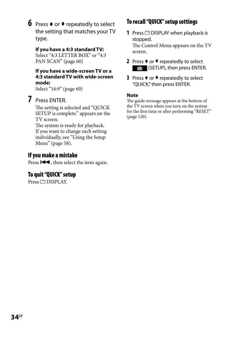 If you make a mistake | Sony LBT-LCD7Di User Manual | Page 34 / 147
