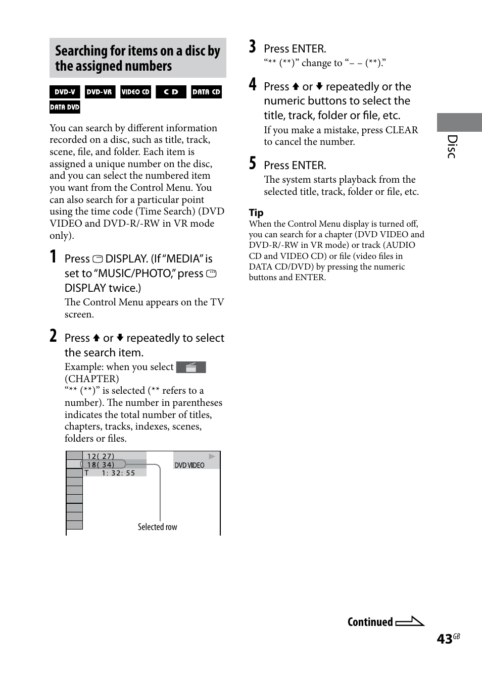 Disc | Sony LBT-LCD7Di User Manual | Page 43 / 147