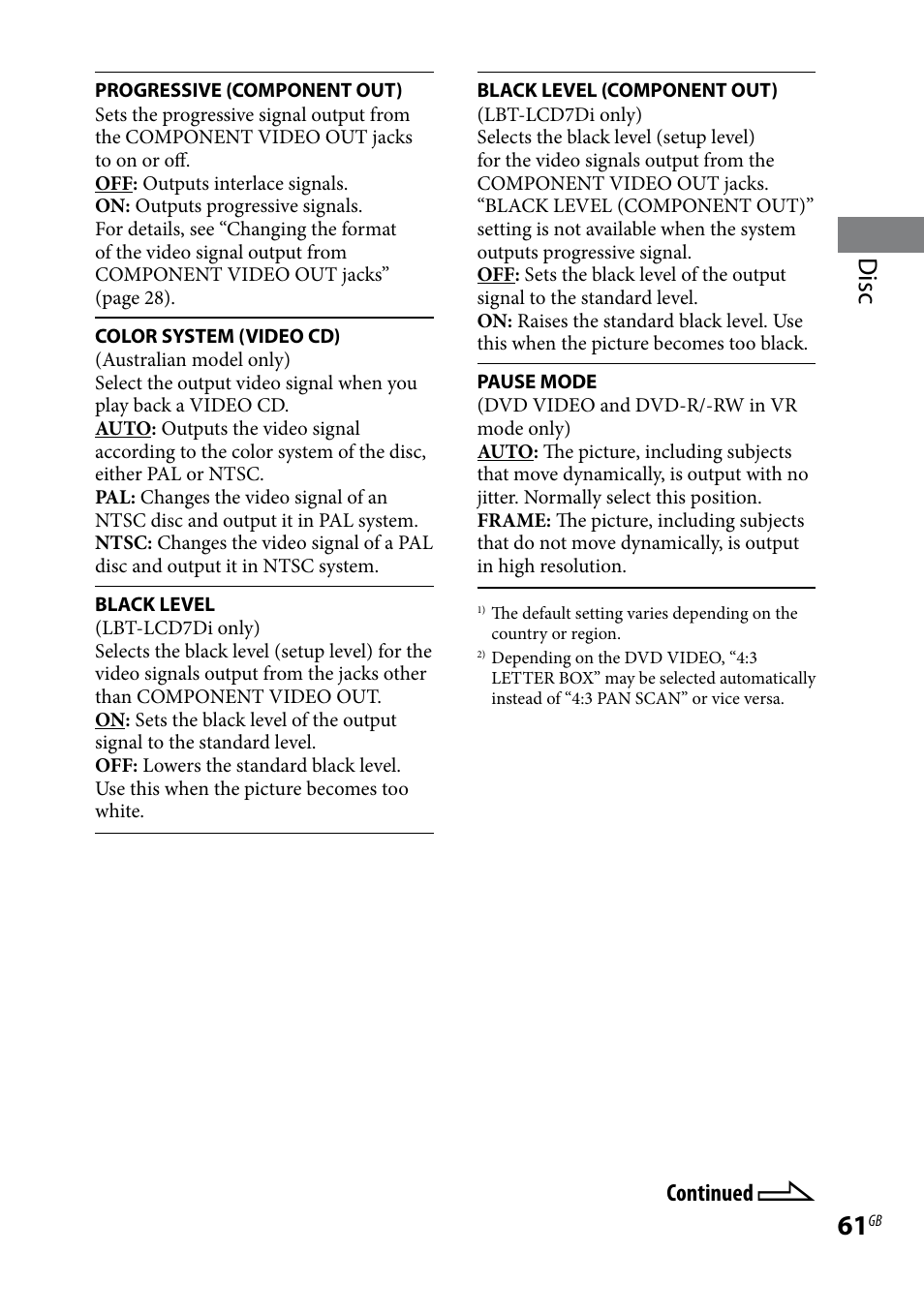 Disc | Sony LBT-LCD7Di User Manual | Page 61 / 147