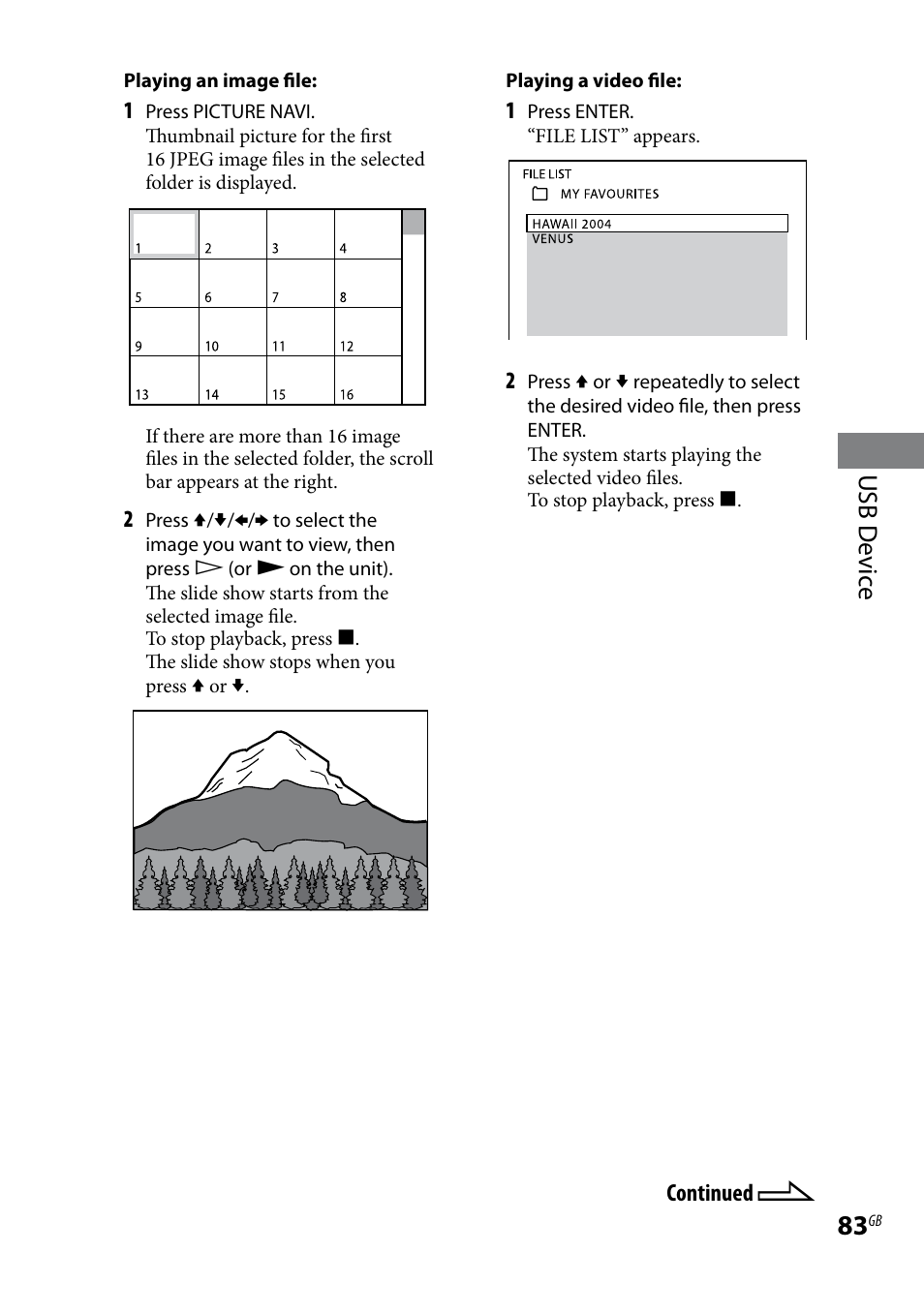 Usb d evic e | Sony LBT-LCD7Di User Manual | Page 83 / 147