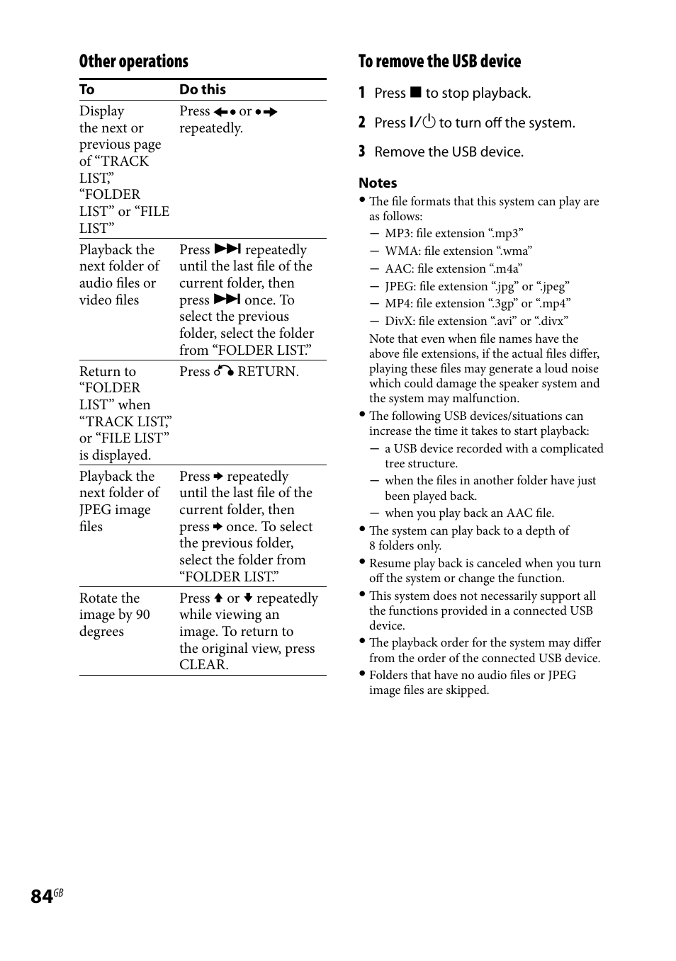 Other operations | Sony LBT-LCD7Di User Manual | Page 84 / 147