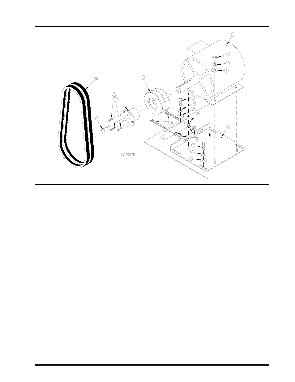 Blower motor mount assembly | American Dryer Corp. ML-175 User Manual | Page 13 / 38