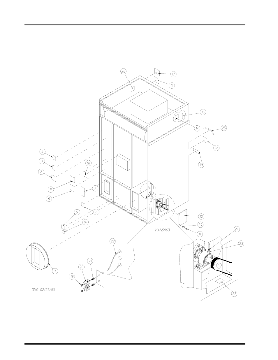 Back guard assemblies , 35 | American Dryer Corp. ML-175 User Manual | Page 36 / 38