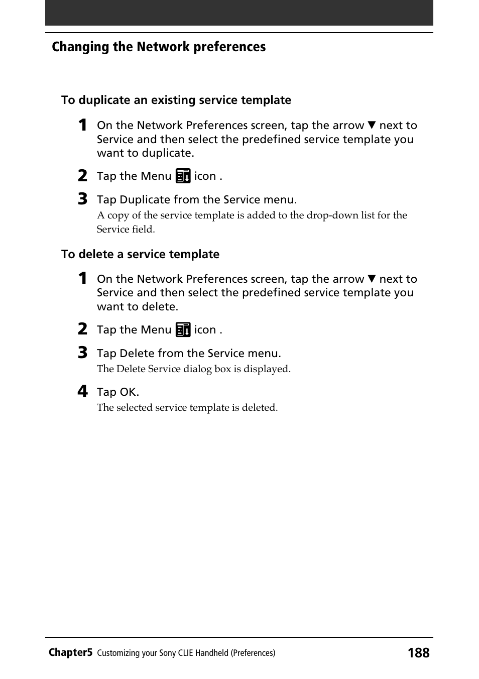 Adding detailed information to a service template | Sony PEG-N610C User Manual | Page 188 / 232