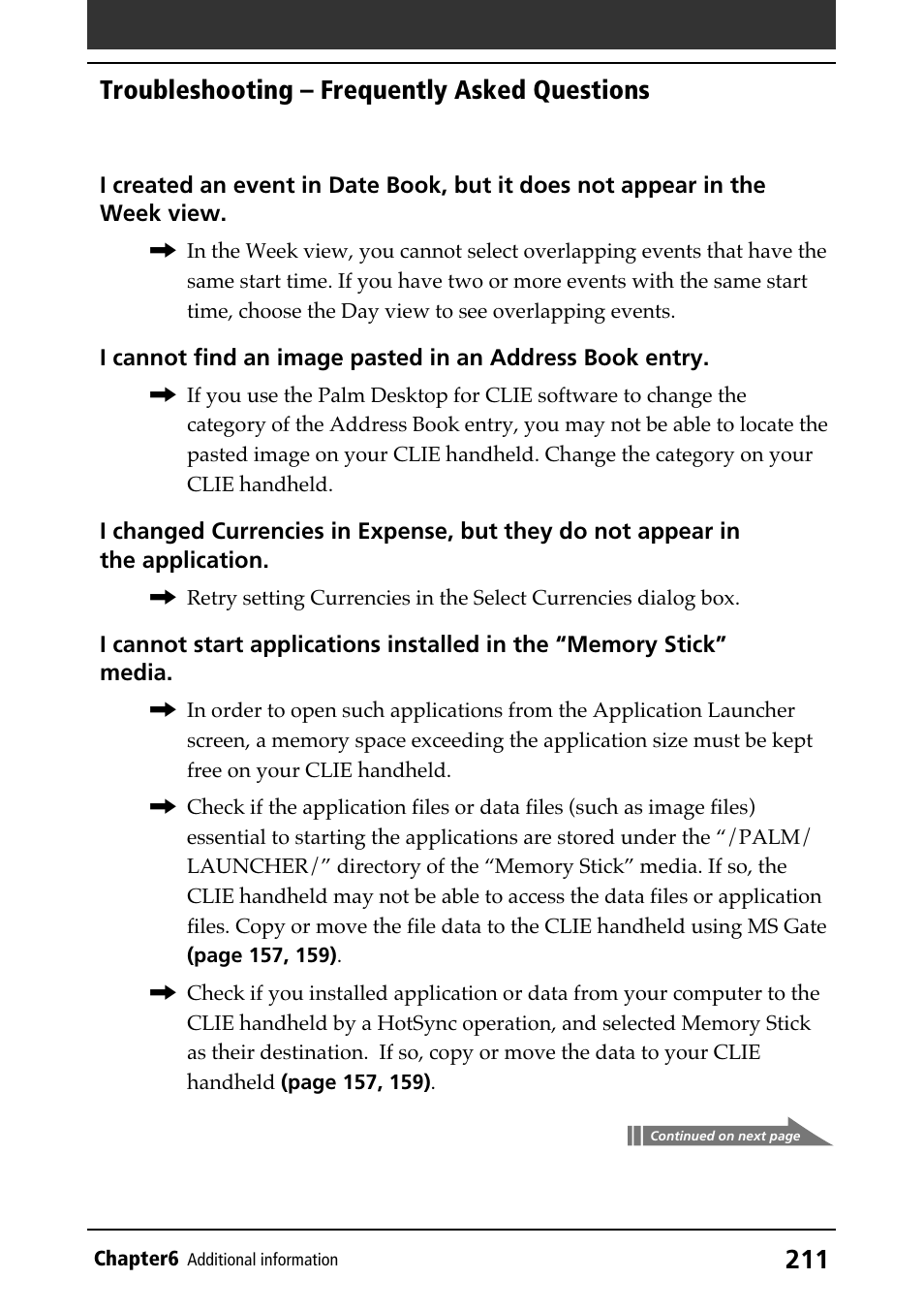 Troubleshooting – frequently asked questions | Sony PEG-N610C User Manual | Page 211 / 232