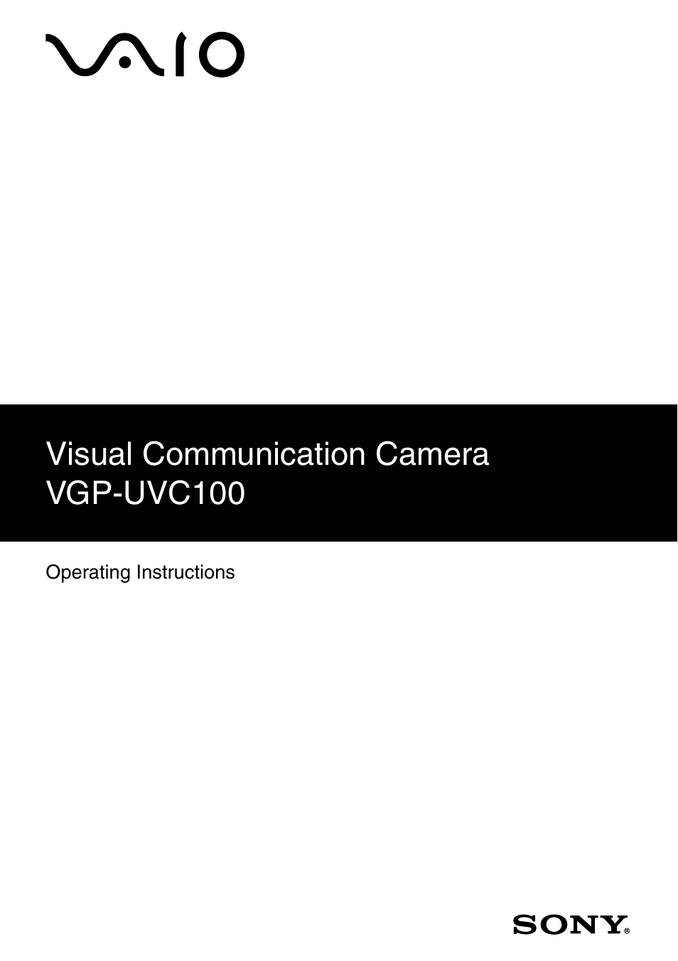 Sony VGP-UVC100 User Manual | 26 pages