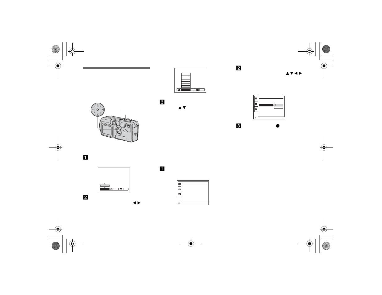 Before advanced operations, How to setup and operate your camera, Changing menu settings | Changing items in the set up screen, Screen | Sony DSC-P7 User Manual | Page 52 / 104