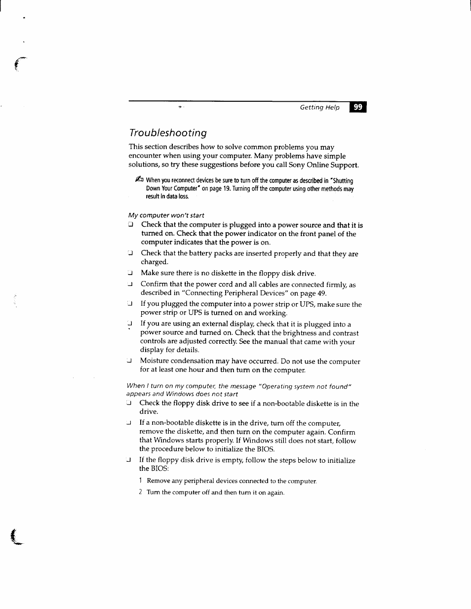 Troubleshooting | Sony PCG-812 User Manual | Page 111 / 144