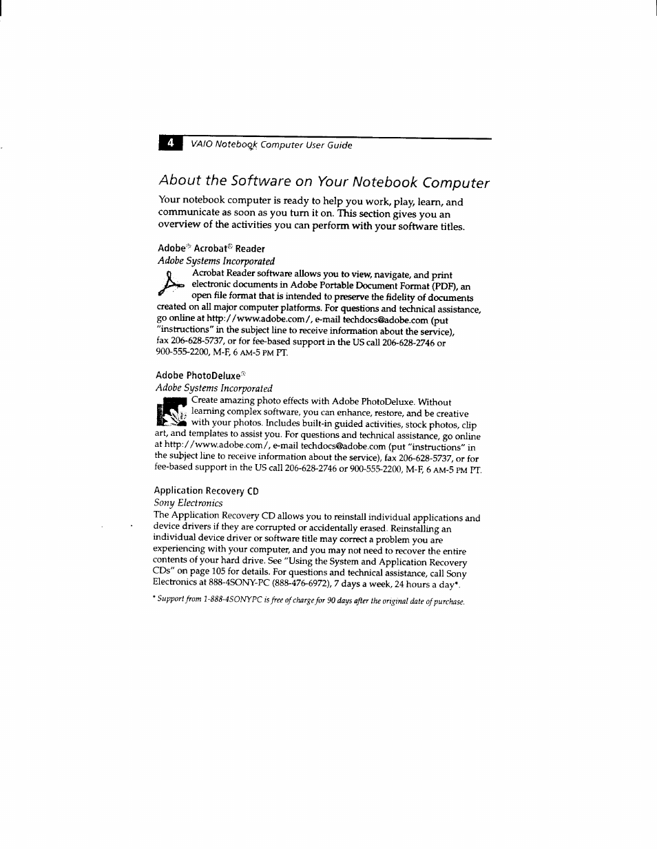 About the software on your notebook computer | Sony PCG-812 User Manual | Page 16 / 144