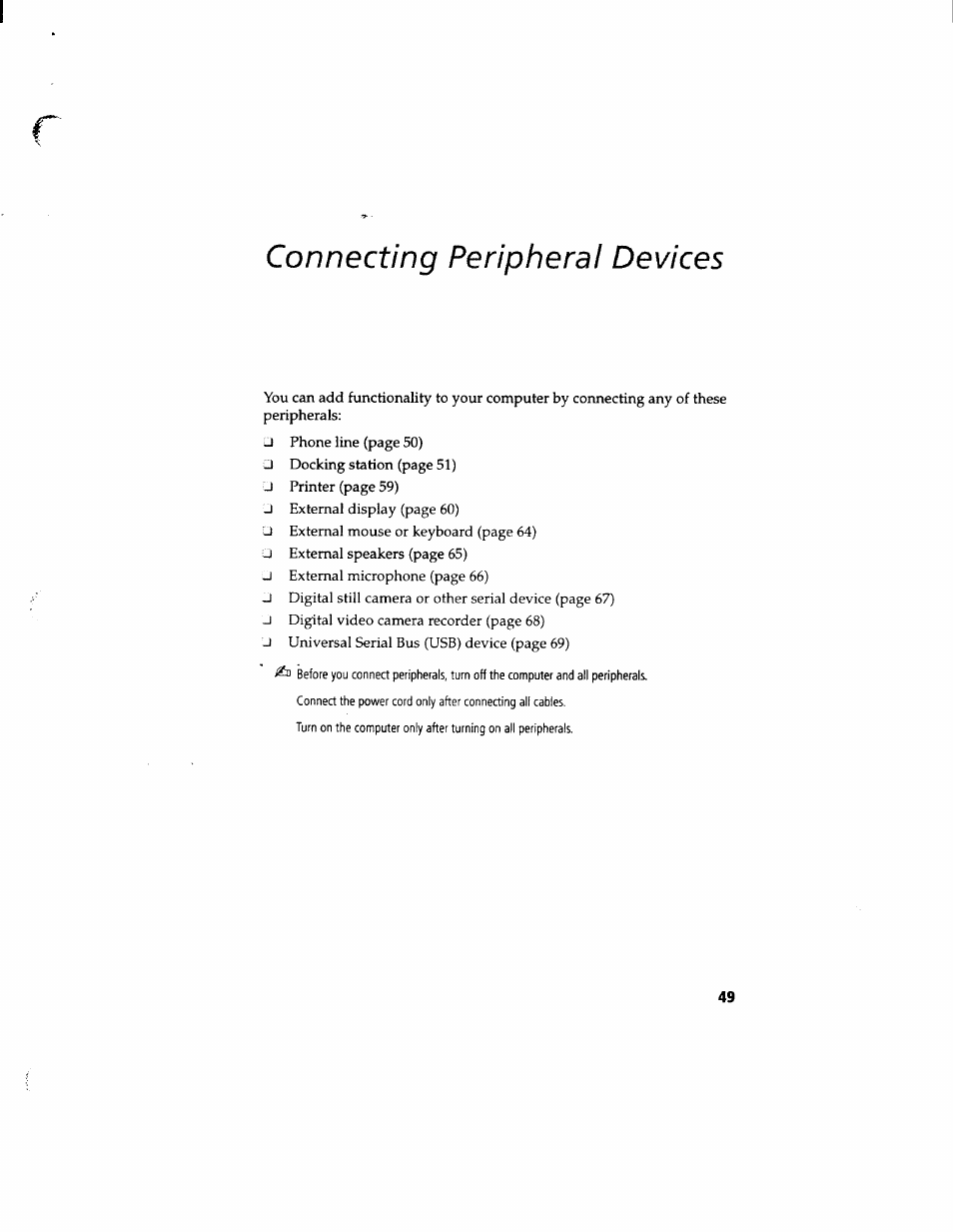 Connecting peripheral devices | Sony PCG-812 User Manual | Page 61 / 144