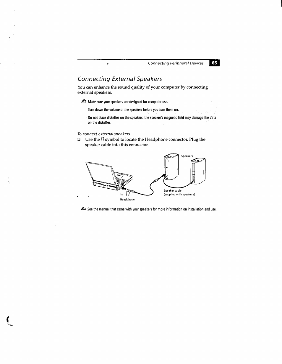 Connecting external speakers | Sony PCG-812 User Manual | Page 77 / 144