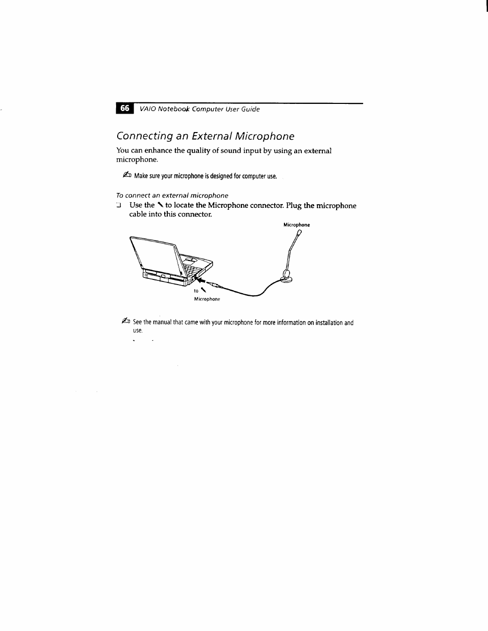 Connecting an external microphone | Sony PCG-812 User Manual | Page 78 / 144