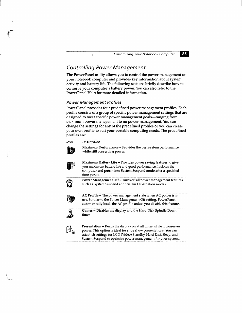 Controlling power management | Sony PCG-812 User Manual | Page 97 / 144