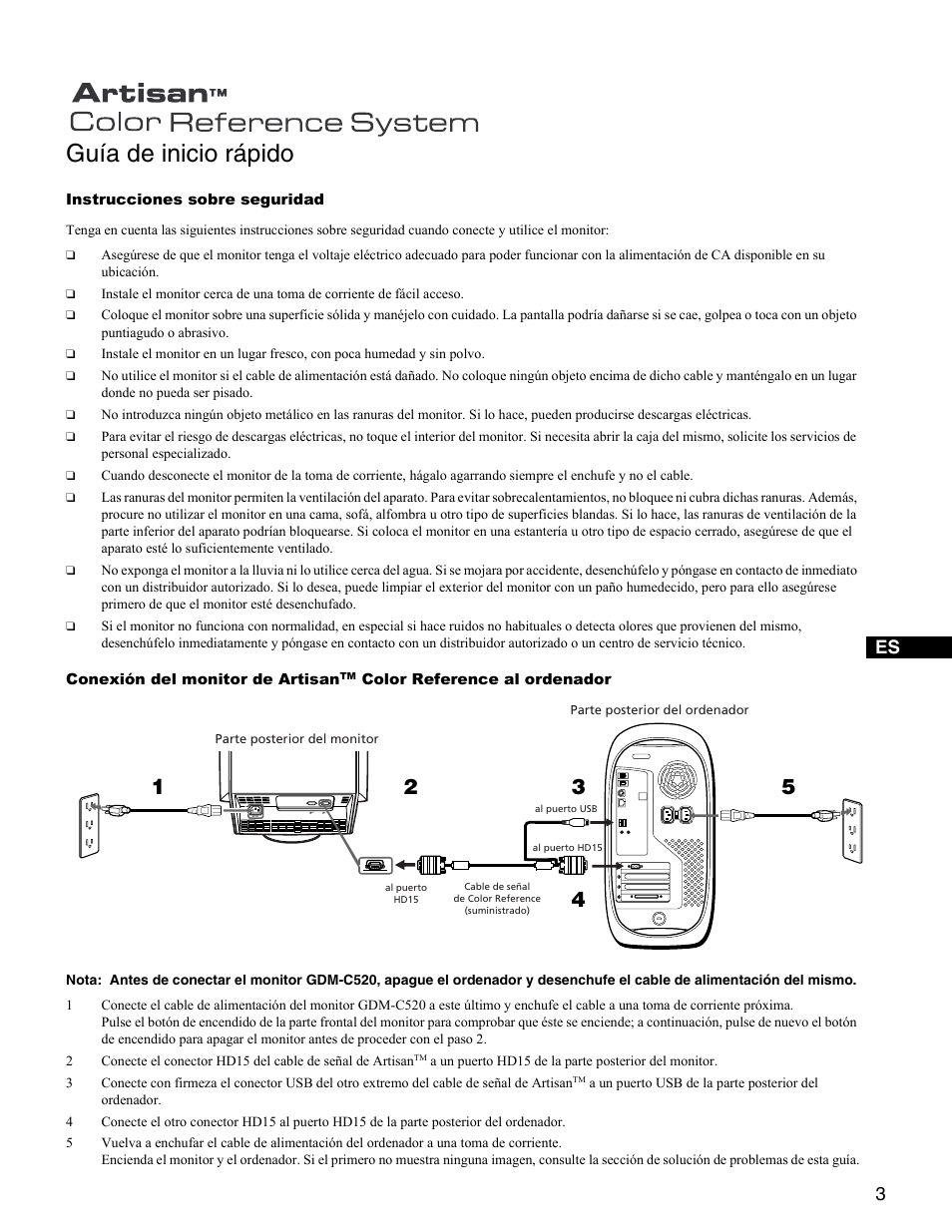 Guía de inicio rápido | Sony GDM-C520K User Manual | Page 11 / 16