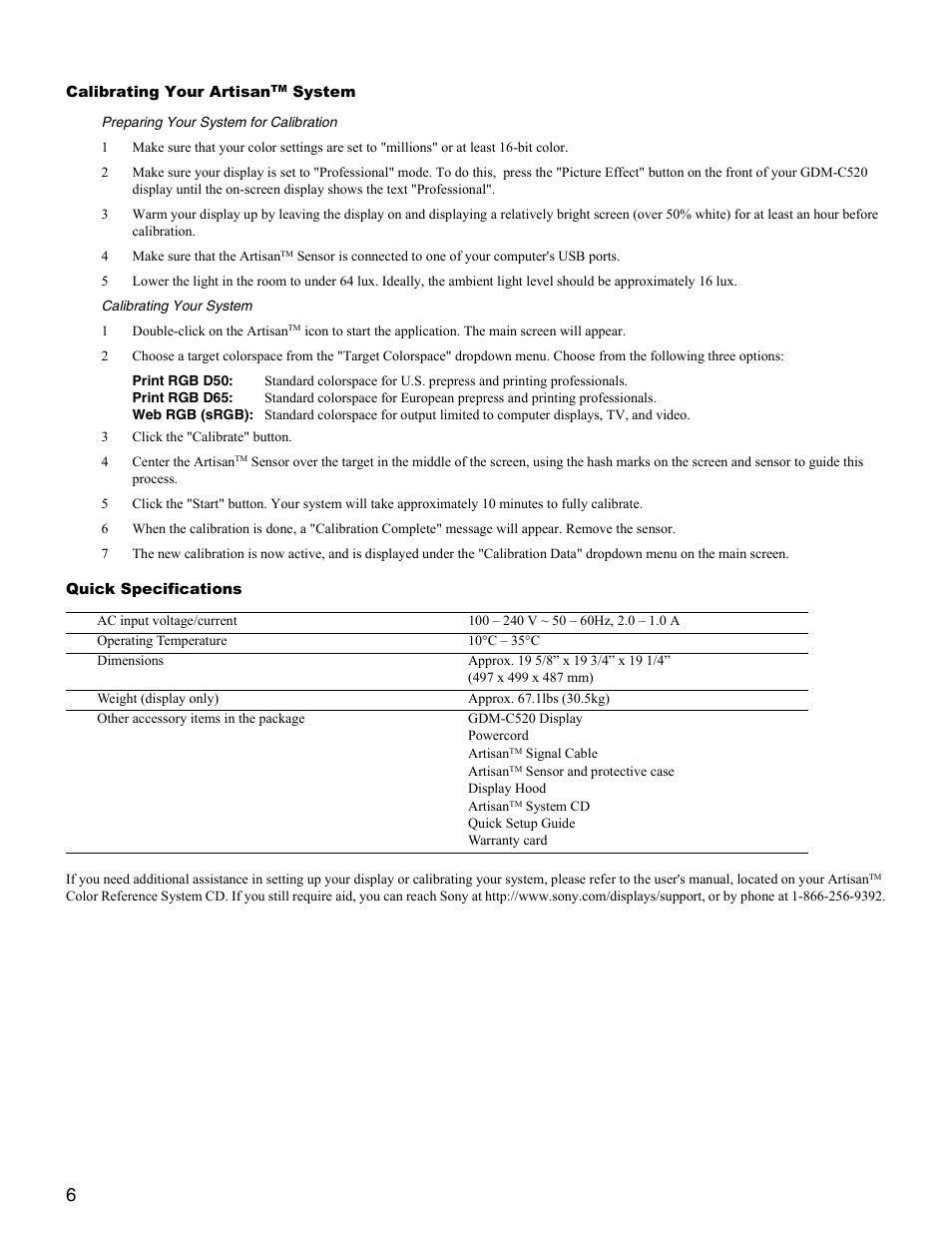 Sony GDM-C520K User Manual | Page 6 / 16