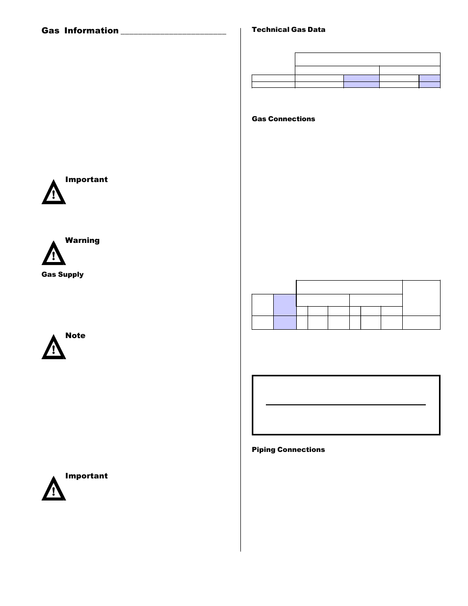 Type of gas, Gas information | American Dryer Corp. SL20 User Manual | Page 11 / 20