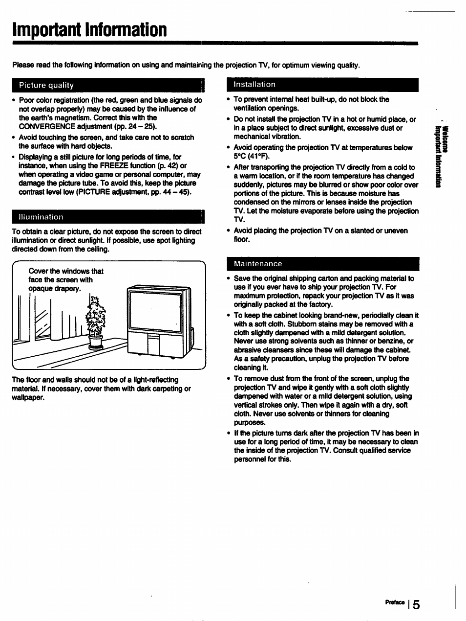 Important information | Sony KP-53V15 User Manual | Page 5 / 76