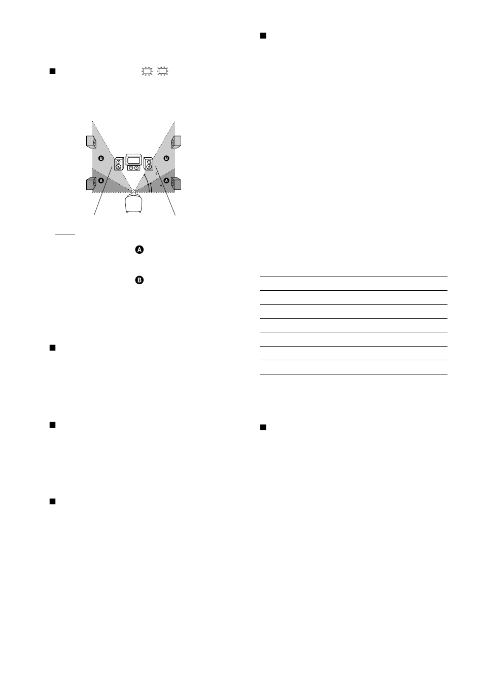 Advanced surround menu parameters, Advanced settings (continued) | Sony STR-DA1ES User Manual | Page 44 / 64