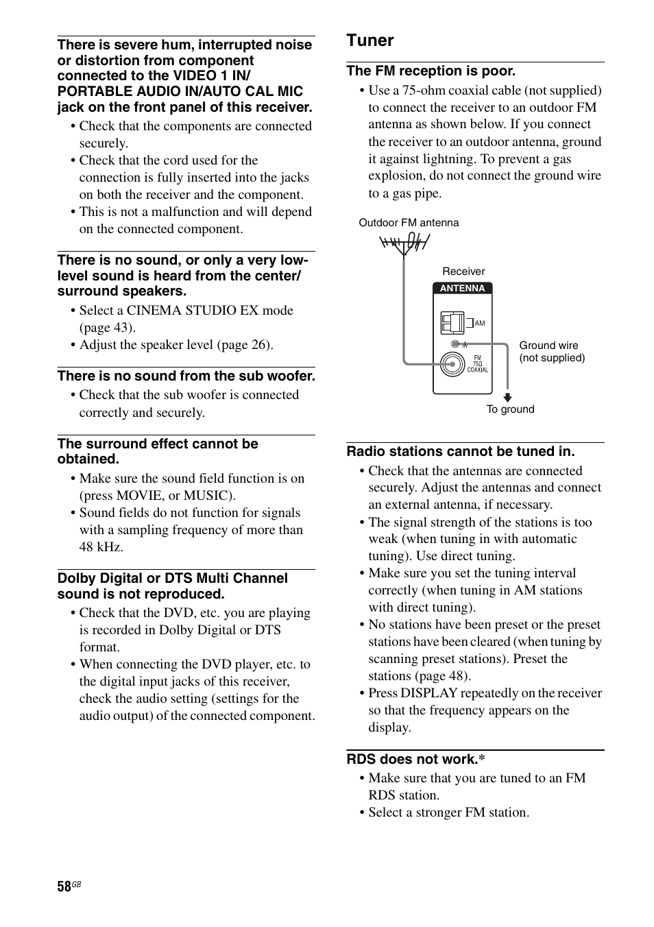 Tuner | Sony HT-DDW790 User Manual | Page 58 / 64