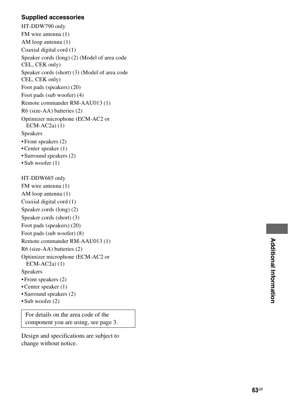 Sony HT-DDW790 User Manual | Page 63 / 64