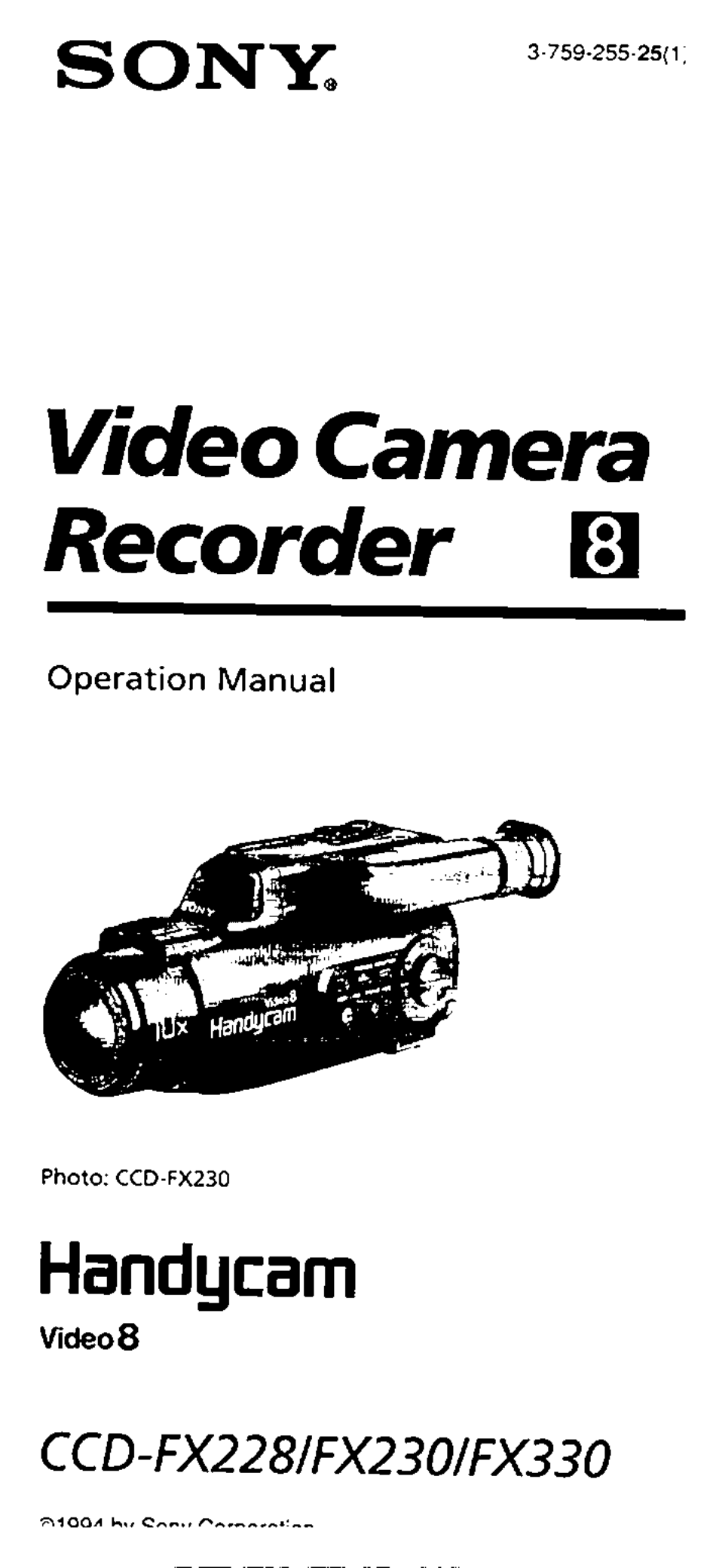 Sony CCD-FX228 User Manual | 44 pages