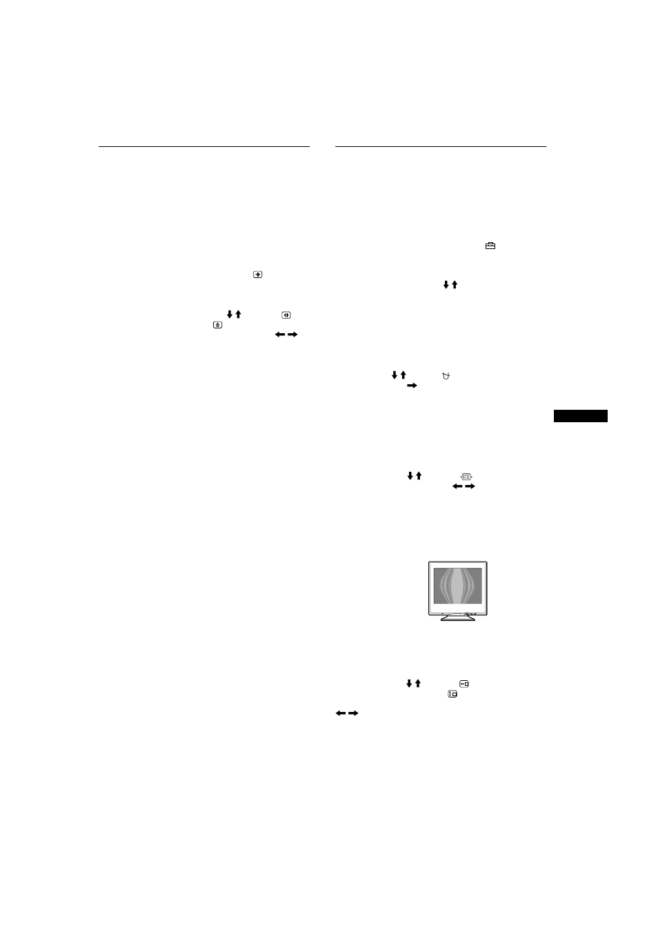 Adjusting the convergence (conv), Additional settings (option), Degaussing the screen | Adjusting the moire, Changing the menu’s position | Sony CPD-G400 User Manual | Page 13 / 58