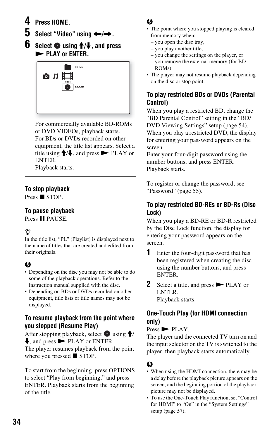 E 34 | Sony BDP-S5000ES User Manual | Page 34 / 87